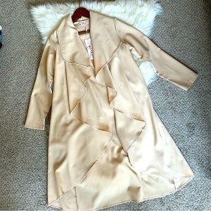 NWT Womens JeyKay Drape Jacket Coat Size S Sand Beige
